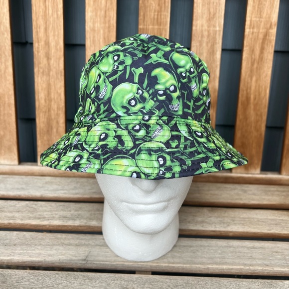 Other - Scary Green Zombie Skull Bucket Hat